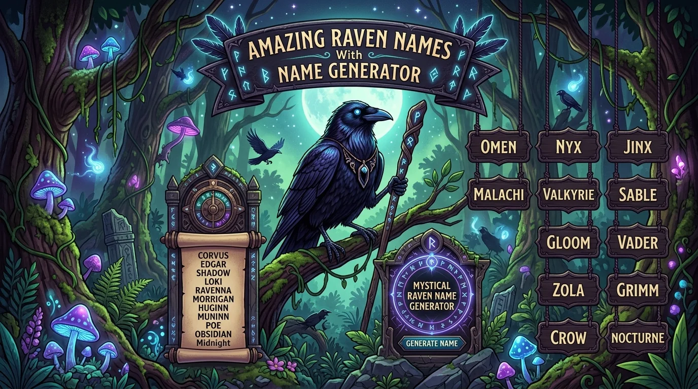 Amazing Raven Names With Name Generator